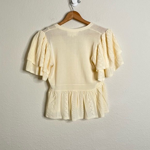 Ba&sh Acacio Pointelle Cardigan Top - Picture 10 of 11